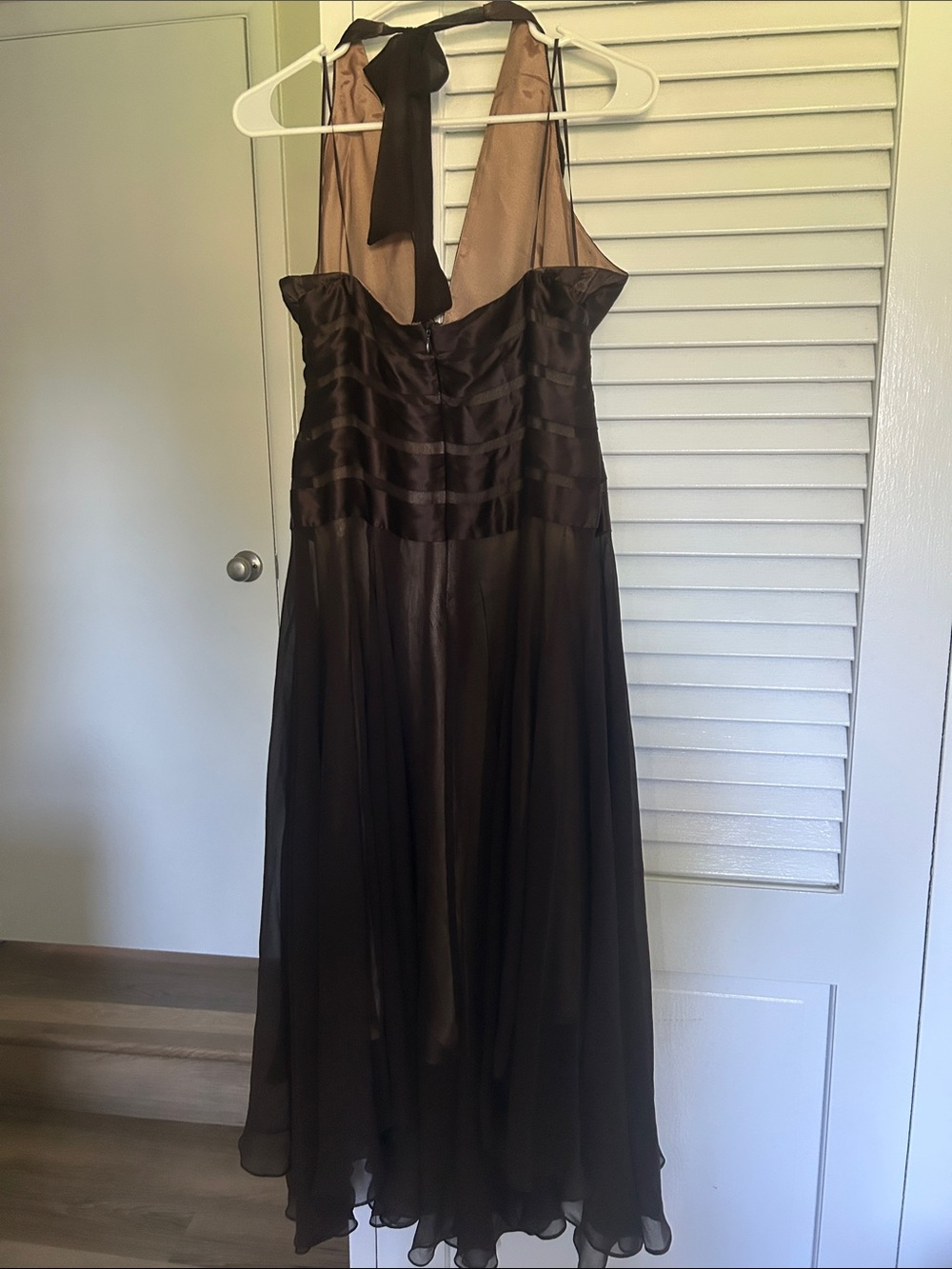 Cache One-Shoulder Brown Evening Gown - Picture 7 of 10
